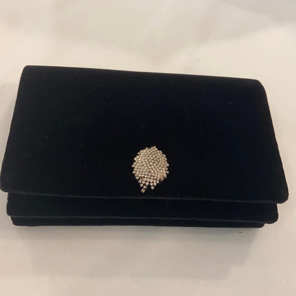Lord and Taylor black velvet clutch
